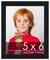 5x6 Black Wood Picture Frame - UV Acrylic, Foam Board Backing, Hanging Hardware